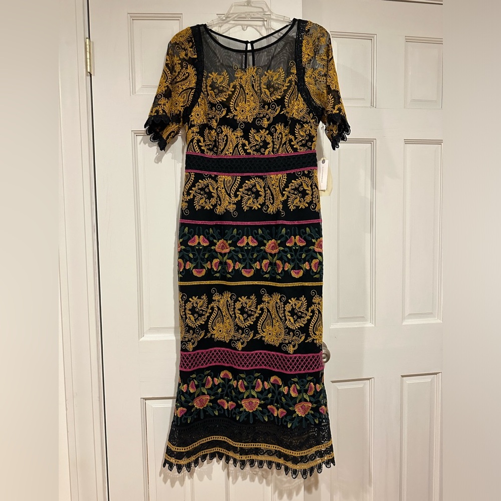 Anthropologie Lace Embroidered Dress NWT